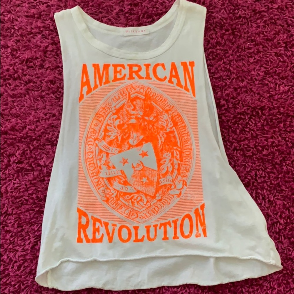 Neon Orange & White top